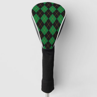 Couvre-club De Golf Motif Jacquard vert et noir