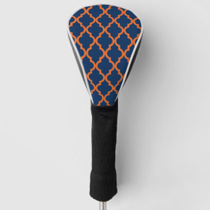Couvre-club De Golf Motif marocain - bleu marine et orange