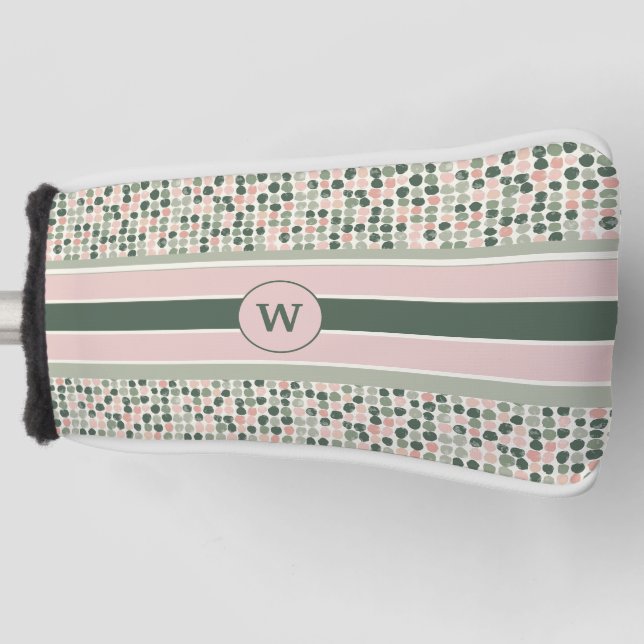 Couvre-club De Golf Motif numérique moderne Monogramme (Devant)