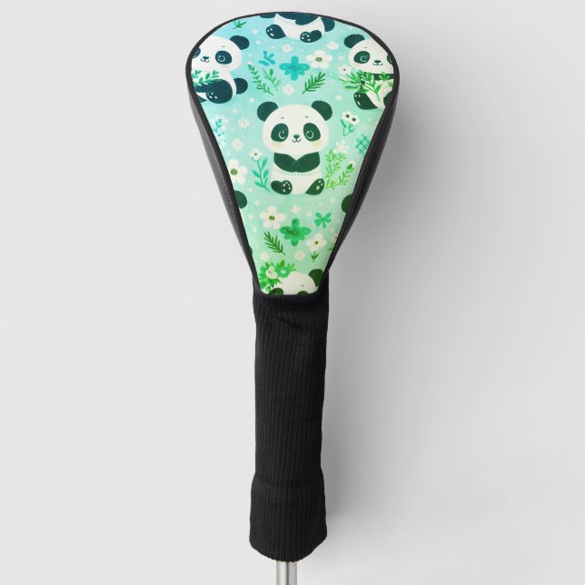 Couvre-club De Golf Motif Ours Panda Imprimé Vert (Devant)