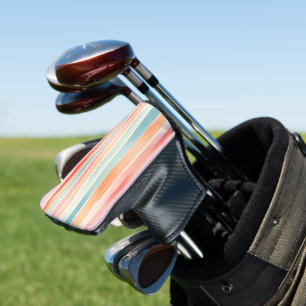 Couvre-club De Golf Motif rayé aquarelle coloré lumineux