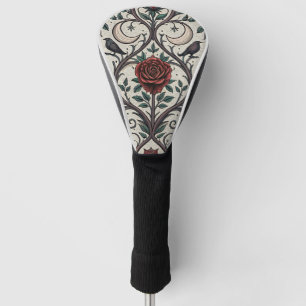 Couvre-club De Golf Motif Rose Gothique Foncé (1)