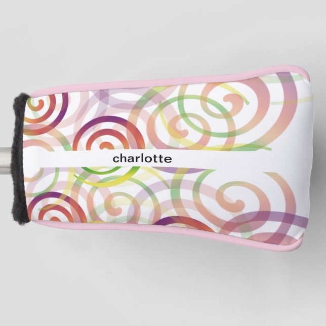 Couvre-club De Golf Motif spiral arc-en-ciel personnalisé (Devant)