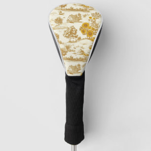 Couvre-club De Golf Motif Toile de Campagne Fleur de Tournesol Rustiqu