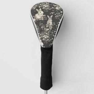 Couvre-club De Golf Motif Toile de Grandmillennial Lapin Noir