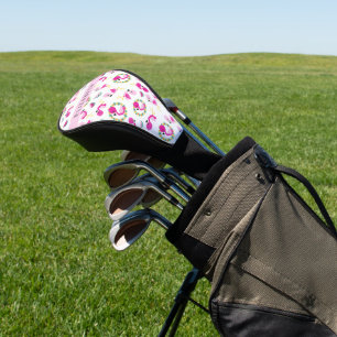 Couvre-club De Golf Motif tropical, Flamants roses, Fleurs, Votre Nom