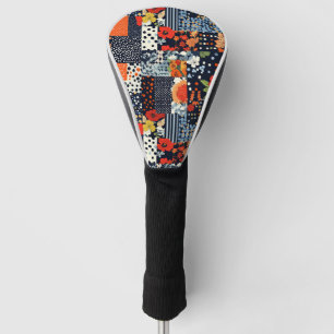 Couvre-club De Golf Motif vintage à écailles florales (3)