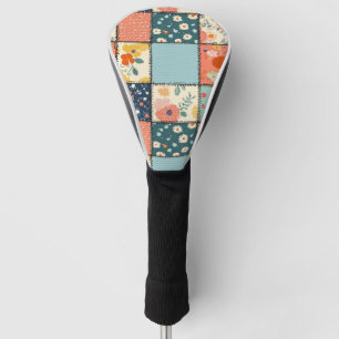 Couvre-club De Golf Motif vintage à écailles florales (6)