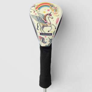 Couvre-club De Golf Motif vintage Cute Unicorn