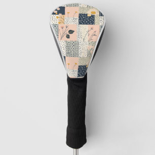 Couvre-club De Golf Motif vintage en écorce de fleurs - Pastel (5)