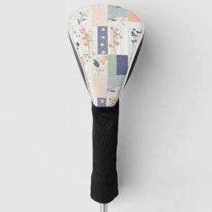 Couvre-club De Golf Motif vintage en écorce florale - Pastel (4)
