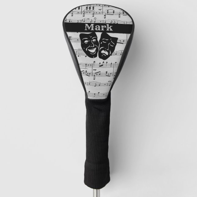 Couvre-club De Golf Musique d'argent et masques de théâtre (Devant)