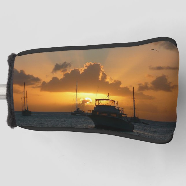 Couvre-club De Golf Navires et Sunset Tropical Seascape (Devant)