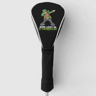 Couvre-club De Golf Né Lucky Sur St Patrick's Day Dabbing Birthday