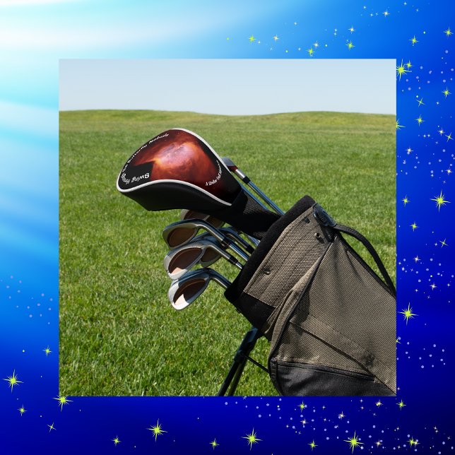 Couvre-club De Golf Nébuleuse à papillon monogramme - orange rose | (Créateur téléchargé)