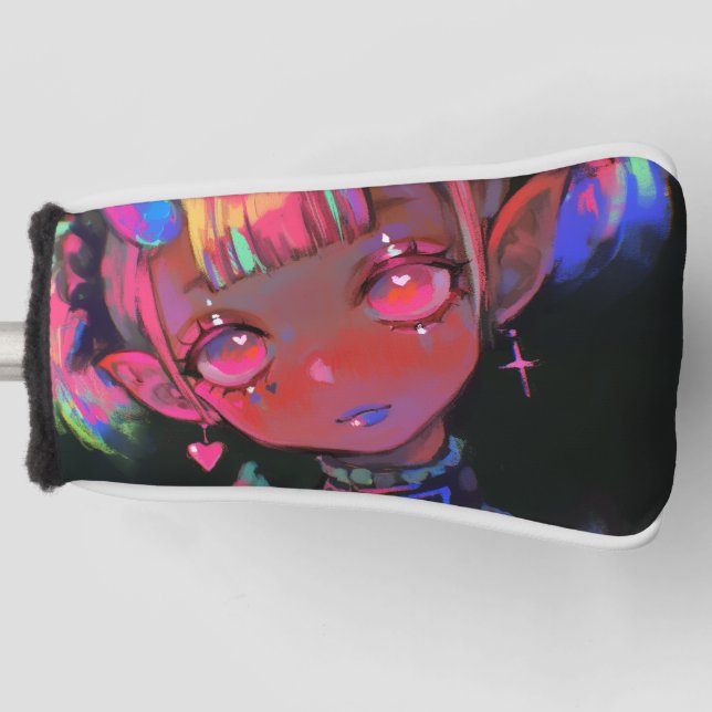 Couvre-club De Golf Neon Kawaii Demon Girl Pastel Goth (Devant)