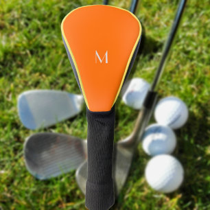Couvre-club De Golf néon orange - ajoutez un monogramme