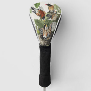 Couvre-club De Golf Nid d'oiseau vintage Merle d'Amérique d'Audubon