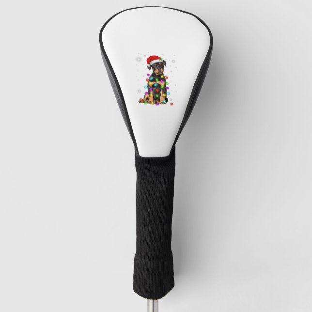 Couvre-club De Golf Noël avec le chien Rottweiler (Devant)