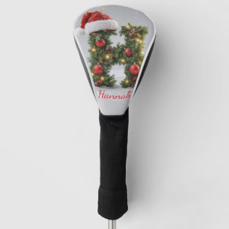 Couvre-club De Golf Noël personnalisé avec nom et initiale personnalis