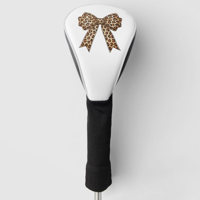 Couvre-club De Golf Nœud Coquette Léopard Guépard Sublimation (Devant)