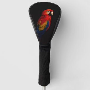 Couvre-club De Golf Noir 4 Luxe Golf Couvercle, Parrot Scarlet