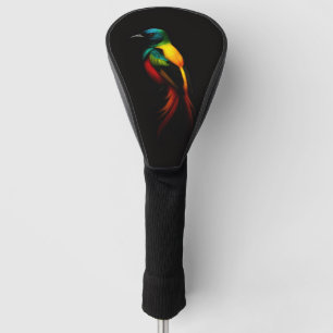 Couvre-club De Golf Noir 4 Luxe Golf Driver Cover, Rainbow Bird