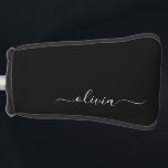 Couvre-club De Golf Noir Blanc Moderne Minimaliste Élégant Monogramme<br><div class="desc">Découvrez notre collection minimaliste moderne de monogrammes noirs et blancs : Faites preuve de simplicité et de sophistication grâce à nos designs minimalistes, conçus pour élever votre style sans effort. Réalisée avec un oeil attentif pour l'esthétique moderne, cette collection présente des motifs noirs et blancs épurés accentués par des monogrammes...</div>