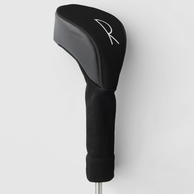 Couvre-club De Golf Noir solide personnalisé (Incliné)