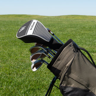 Couvre-club De Golf Nom de monogramme personnalisé élégant simple