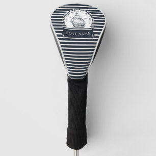 Couvre-club De Golf Nom du bateau bleu marine moderne