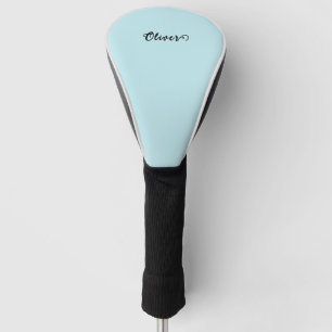 Couvre-club De Golf Nom du monogramme de script élégant Turquoise clai