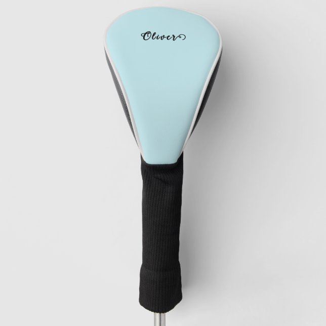 Couvre-club De Golf Nom du monogramme de script élégant Turquoise clai (Devant)