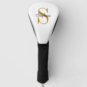 Couvre-club De Golf Nom du monogramme d'or personnalisé Tête de golf i