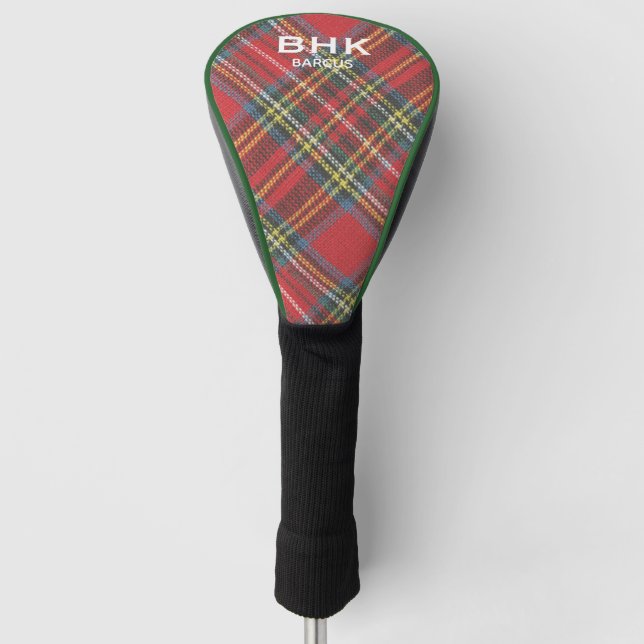 Couvre-club De Golf Nom du monogramme, Royal Stewart Tartan Plaid (Devant)