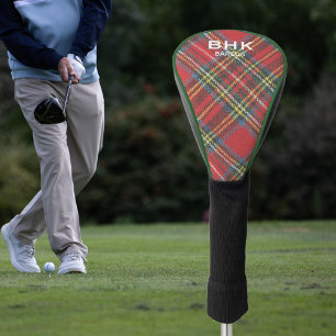 Couvre-club De Golf Nom du monogramme, Royal Stewart Tartan Plaid