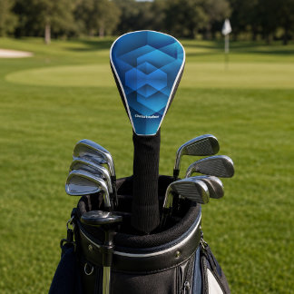 Couvre-club De Golf Nom Géométrique Bleu Moderne
