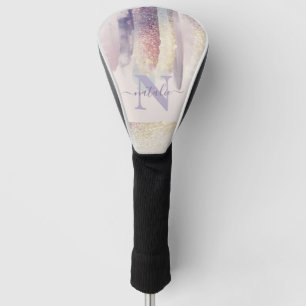 Couvre-club De Golf Nom initial étincelant de la parties scintillant r