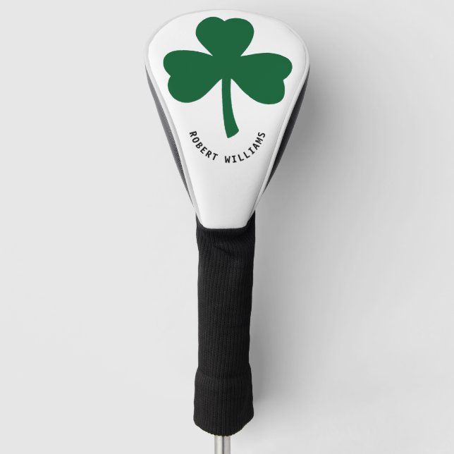 Couvre-club De Golf Nom monogramme Shamrock (Devant)