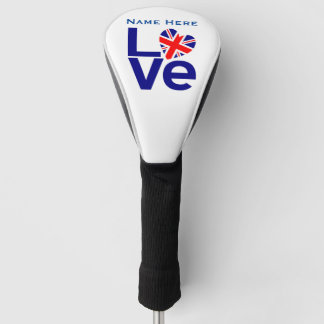 Couvre-club De Golf Nom personnalisé British Blue LOVE
