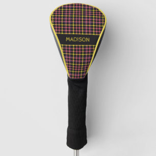 Couvre-club De Golf Nom personnalisé Plaid / Tartan Motif