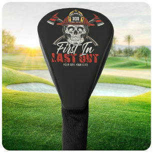 Couvre-club De Golf Nom Personnalisé Pompier D'Abord En Dernier Feu De