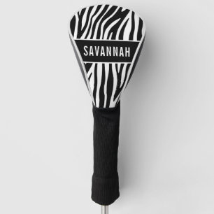 Couvre-club De Golf Nom personnalisé Zebra Poster de animal Motif clas