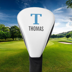 Couvre-club De Golf Nom simple et monogramme initial personnalisé