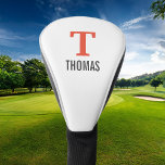 Couvre-club De Golf Nom simple et monogramme initial personnalisé<br><div class="desc">Créez un cadeau spécial pour papa ou grand-père personnalisé avec une initiale monogramme minimaliste classique et nom dans toutes les polices ou couleurs que vous aimez. Utilisez les outils de conception pour modifier le texte ou télécharger vos propres photos pour concevoir un cadeau complètement unique pour votre golfeur préféré. Le...</div>