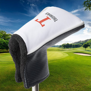 Couvre-club De Golf Nom simple et monogramme initial personnalisé