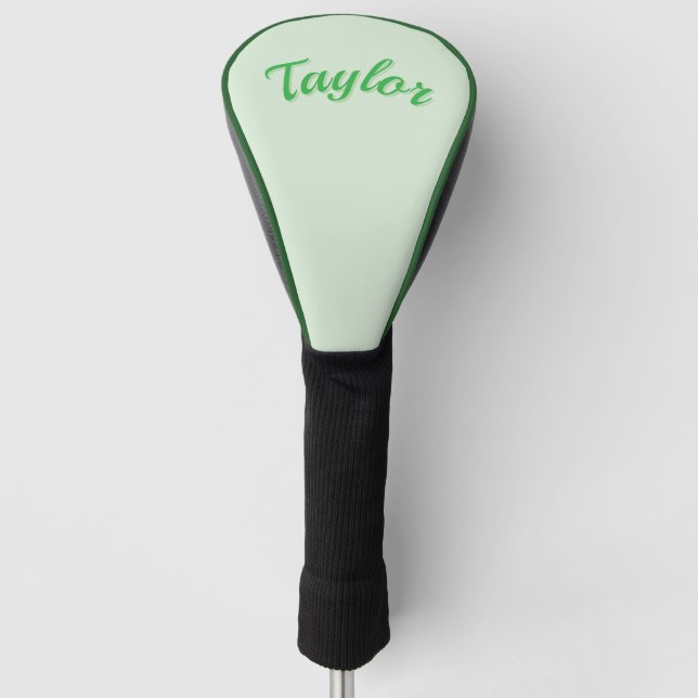 Couvre-club De Golf Nom Taylor En Vert, (Devant)