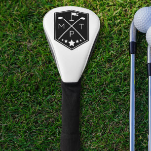 Couvre-club De Golf Nom vintage du monogramme personnalisé