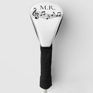Couvre-club De Golf Notes de musique personnalisées Monogramme
