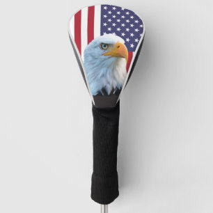 COUVRE-CLUB DE GOLF NOUVEAU DRAPEAU AMÉRICAIN ET AIGLE DE BALD